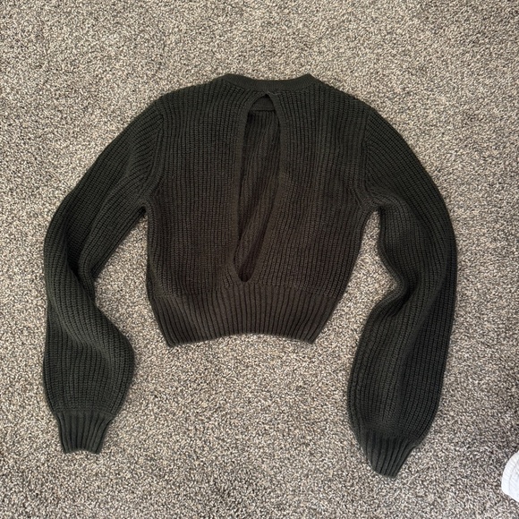 Lulus Knit Backless Cropped Sweater - Picture 2 of 4